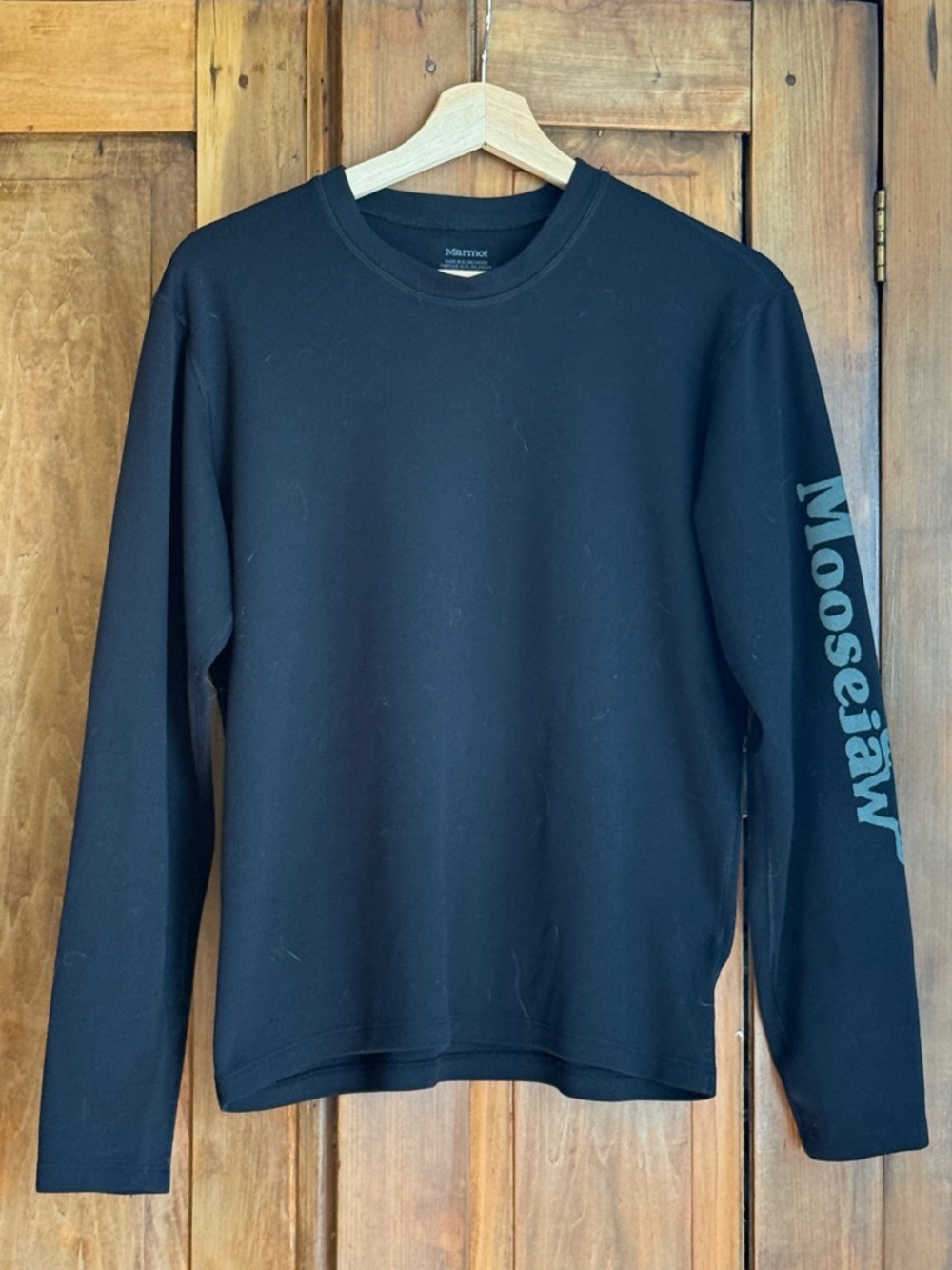 Moosejaw Marmot Black Graphic Logo Long Sleeve Shirt